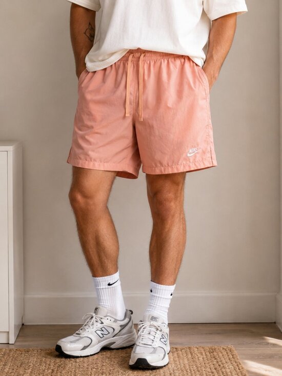 Nike Other - Nike Peach Pink Drawstring Athletic Running Shorts Mens M ✨